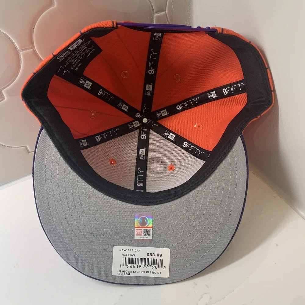 New Era Clemson Tigers Pinstriped Vintage Adjustable 9FIFTY Snapback Hat OSFM